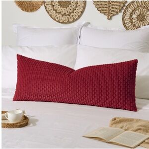 Luxurious Red Textured Body Pillow Cover